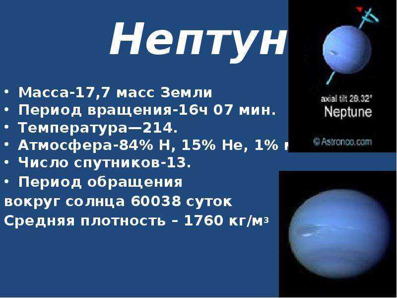Период обращения нептуна вокруг. Плотность Нептуна в кг/м3. Диаметр планеты Нептун.