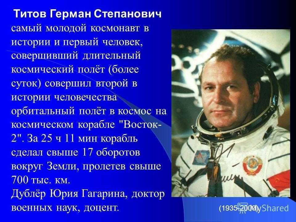 Космонавт совершивший самый длинный полет. Первый человек, совершивший длительный космический полёт.