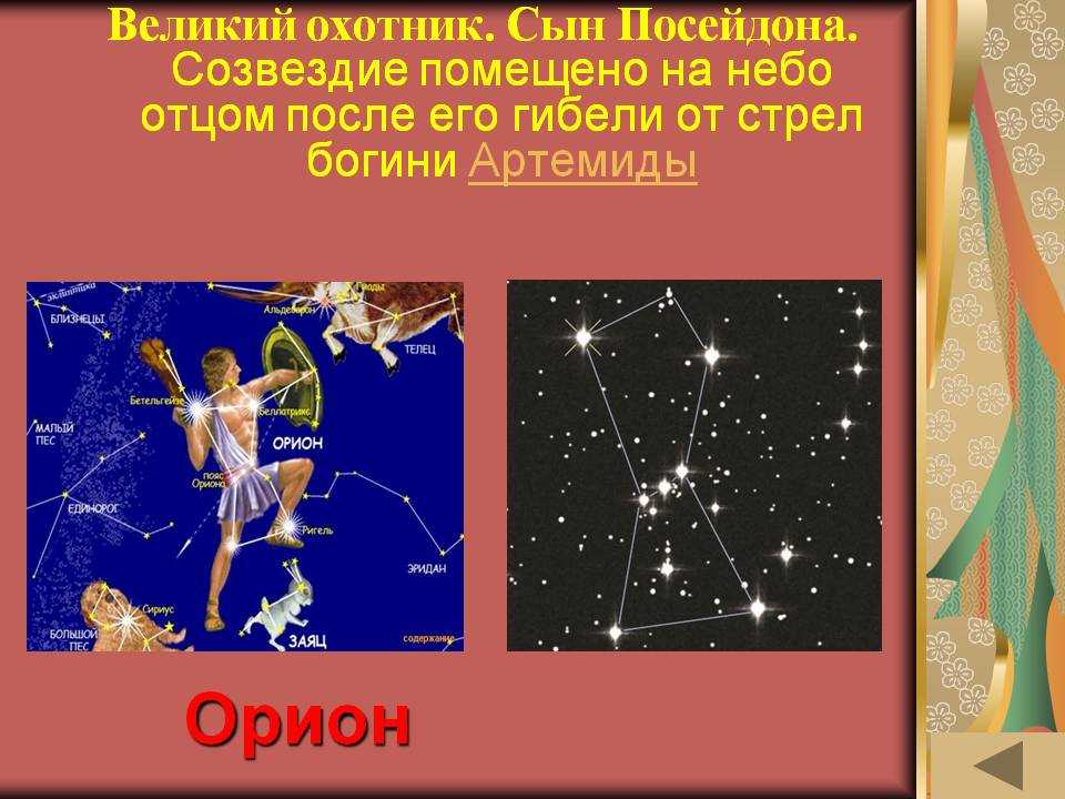 Созвездие орион названо. Созвездия. Созвездие Орион Легенда. Звезды и созвездия из античной мифологии. Миф о созвездии Орион.
