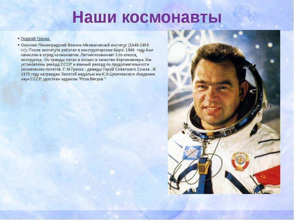 Известные космонавты ссср фамилии и фото
